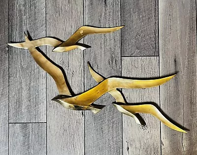 Vintage MCM Large Brass Seagull Wall Art Decor • $65