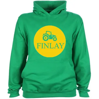 Personalised Tractor Hoodie Farm Name Design Christmas Gift Jumper Young Farmer • £19.99