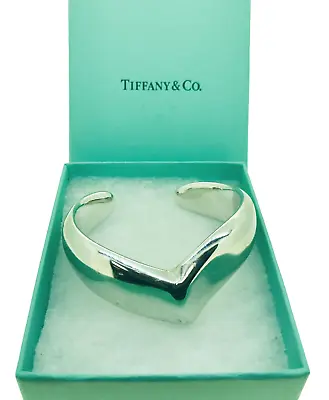 Tiffany & Co. Elsa Peretti Sterling Silver Wing Wave Cuff Bangle   • $879
