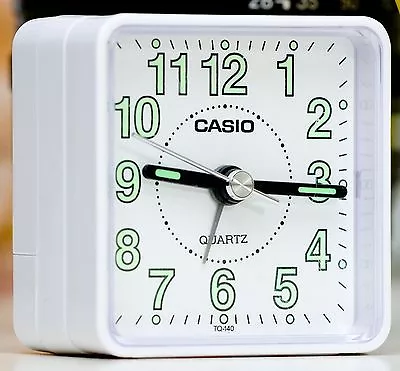 Casio TQ140-7D Travel Clock Quartz Alarm Clock Neobrite White Case W Battery New • $11.95