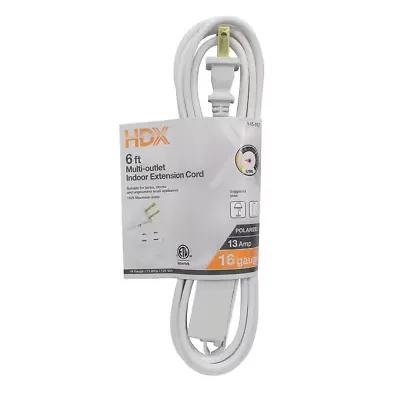 6 Ft. 16/2 Light Duty Indoor Extension Cord White • $3.20
