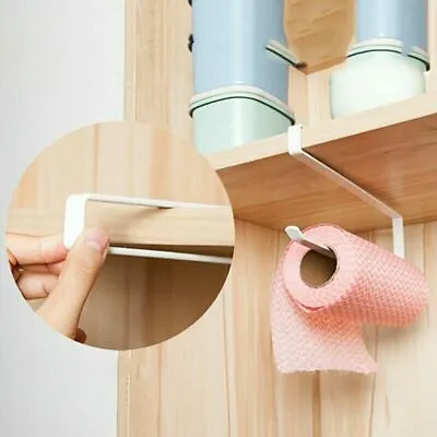 £3.69 • Buy White Under Cabinet Paper Roll Rack Kitchen Hanger Towel Holder Wall Accessories
