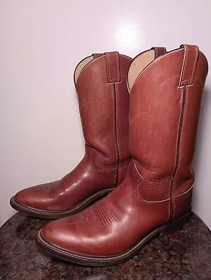 Vintage Justin Mens Brown Leather Cowboy Western Boots Size 9.5D Style 1108 • $95