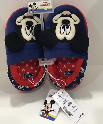 NEW Disney MICKEY MOUSE Slippers With Ears - Kids Size 11/12 NEW MSRP $14.00 • £5.23