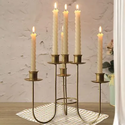 Multi Arms Table Candlestick Candelabra Metal Candle Holder Iron Art Home Decor • £9.47