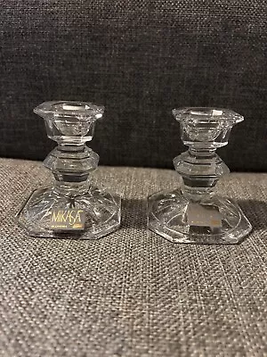 Brand New Never Used Mikasa Edinburgh Pair Of Crystal Candle Stick Holders • $9.99