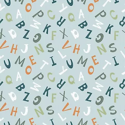 Fabric Alphabet Letters 110cm 100% Cotton Designer P&B Textiles 4465B Blue • £3.16