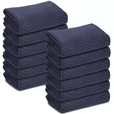 12PCS Moving Blankets 80  X 72  Heavy-duty Shipping Blankets Washable Moving Pad • $59.58