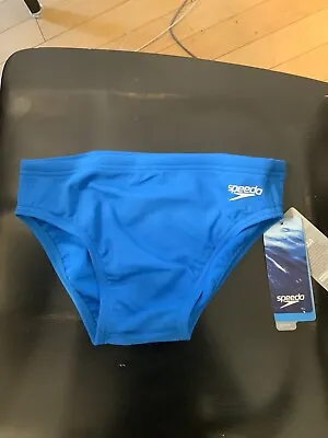 Speedo Endurance Lite Size 28 MENS Swimsuit Brief Solid Blue NWT • $25