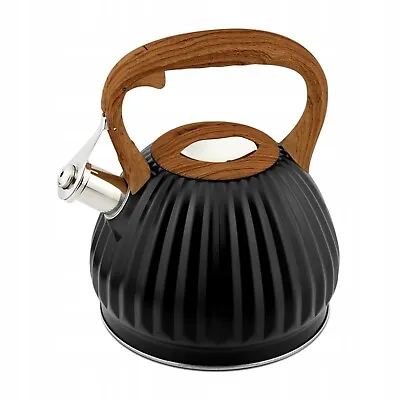 £27 • Buy Stainless Steel Stove Top Kettle Whistling Kettle Gas Induction  Black  3 L
