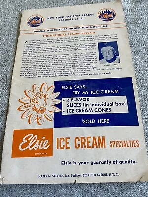 New York Mets 1962 Official Scorecard Vs San Francisco Giants Mays McCovey Full • $50