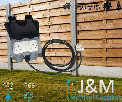 £35.99 • Buy Double Waterproof Mains Outdoor Extension Lead IP66 2 Socket 5m To 25m 2 Gang 