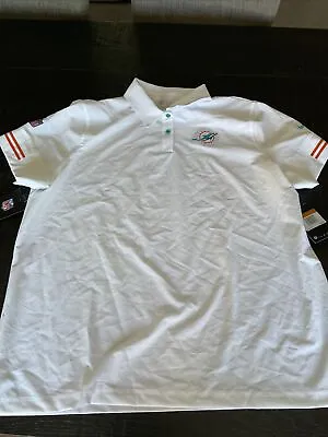 NIKE MIAMI DOLPHINS SIDELINE POLO SHIRTS WOMENS NWT SIZE XXL White • $74.99