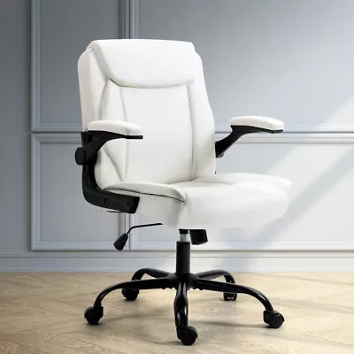 Premium Office Chairs Gaming Chair Ergonomic Contoured Seat Metal Armrest White • $148.95