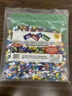 Mosaic Brick Building Set--1000 Single Brick Pieces Building Plate Instruction • $34.19