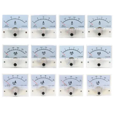 Analog Ammeter Panel Current Meter 1-30A 1-500mA 50-500uA DC Mechanical Pointer • $4.89