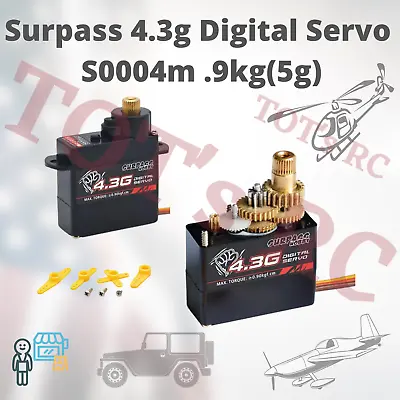 SURPASS Hobby 4.3g Metal Gear Micro Servo For RC Plane Robot 1/24 1/28 Truck Car • $10.99