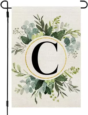 Monogram Letter C Garden Flag Floral 12X18 Inch Double Sided For Outside Small B • $10.58