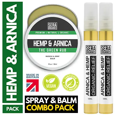 £16.99 • Buy Hemp Arnica Pain Relief Cream Spray Pack Muscle Joint Back Pain Arthritis Gout