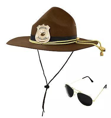 Super State Trooper Highway Patrol Mountie Hat Aviators Costume Kit Park Ranger • $20.95