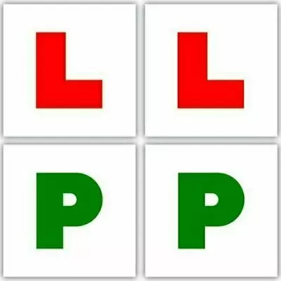 4pc Magnetic L & P Plates Car Learner Sign Stickers Vehicle Sticker • £2.99