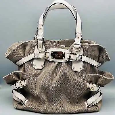 Michael Kors Large Gansevoort Beige Canvas/Tweed Handbag (no Crossbody Strap) • $58.50