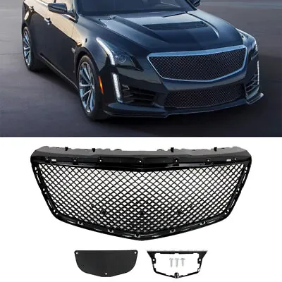 Front Bumper Hood Grille ABS Black Fit For 2014-2019 Cadillac CTS Sedan B Style • $176.99