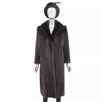 Mahogany Mink Coat With Matching Hat- Size M • $450