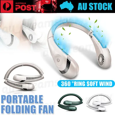 $19.50 • Buy NEW Neck Fan Bladeless Hanging Air Cooler USB Rechargeable Portable Personal