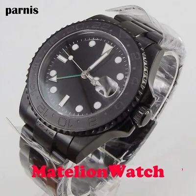 $89.10 • Buy Parnis 40mm PVD GMT Automatic Men's Watch Sapphire Black Strile Dial Luminous 