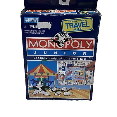 1991 Vintage NEW - SEALED BOX Monopoly Junior Travel Board Game Parker Brothers • $14.99