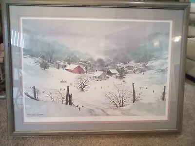 MICHAEL SLOAN Signed Art Print Early Snow  FRAME MATTED 32x24 W/Authenticity • $205