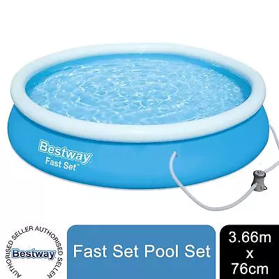 Bestway Inflatable Family Paddling Swimming Round Pool 12ft X 30 With Pump 5377L • £99.99