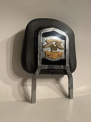 Vintage Harley Davidson Sissy Bar Backrest W/ Gold Eagle Emblem On Back • $90