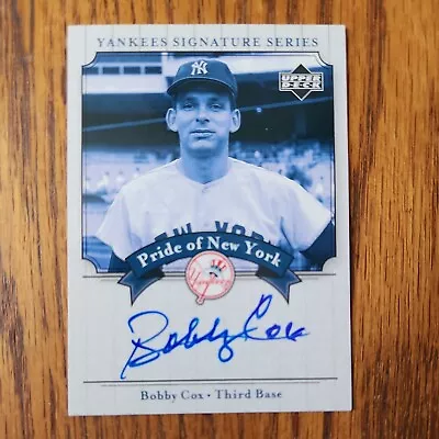 2003 Upper Deck Yankee Signature Series HOF Bobby Cox Auto Braves Manager • $29.99
