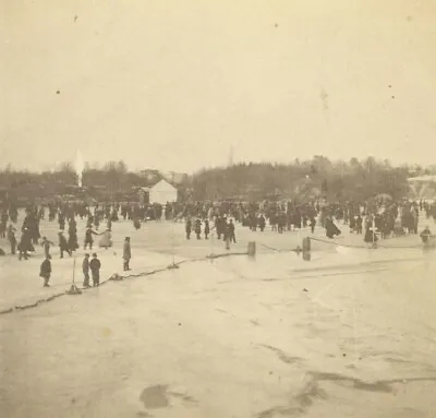 G0707~ Central Park NY Winter Ice Skating Stereoview • $7.25