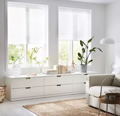 24 IKEA Day Night Window Pleated Blind White W90cm × L190cm SCHOTTIS 202.422.82 • £15.85