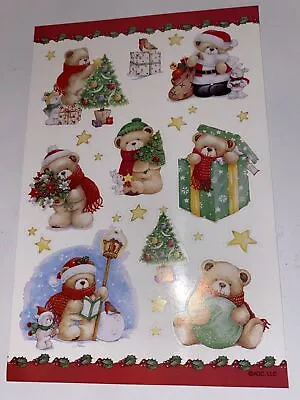 Vintage Christmas Bears   Stickers FREE SHIPPING AGC • $2.25