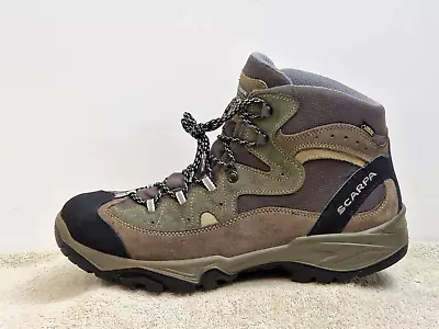 Scarpa Gore-Tex Vibram Men Walking Boots Leather Khaki/Brown UK 12 EU 47 • £25