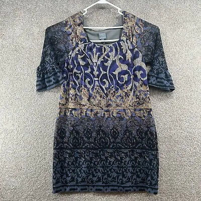 Rabbit Rabbit Rabbit Women's Size 16 Blue Crew Neck Half Sleeve Sheath Dress • £18.05