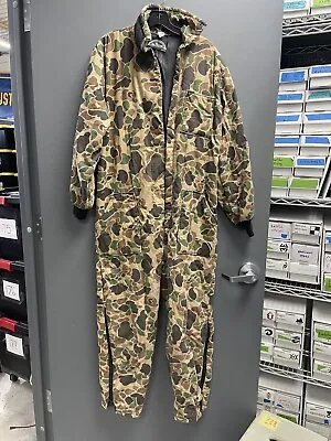 Vintage All Weather Outerwear Coveralls Jumpsuit Mens Size M Camo Made In USA • $33.75
