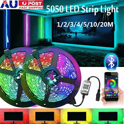 1M 5M10M RGB LED Strip Lights  300 LEDs 5V USB Bluetooth Controller TV Room • $9.99