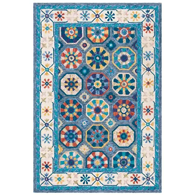 SAFAVIEH Metro MET116M Handmade Blue / Ivory Rug • $79.99