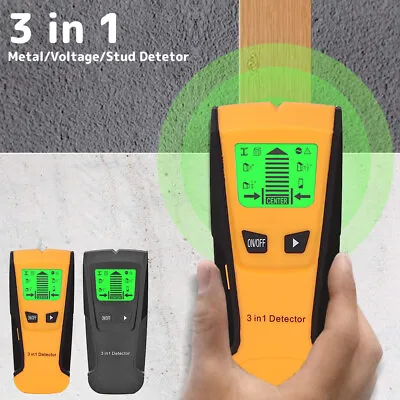 3 In1 LCD Stud Finder Wood Metal Detector Pipe Sensor Wire Electric Wall Scanner • £13.19