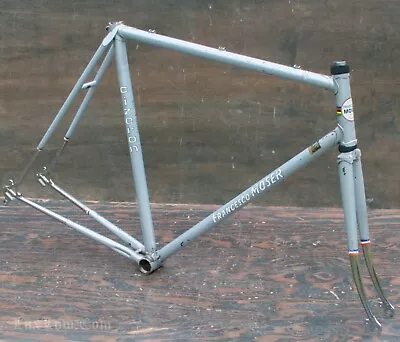 Vintage 58cm Francesco Moser Cizeron RoadBike FRAME FORK 531 Steel Huret Bicycle • $288