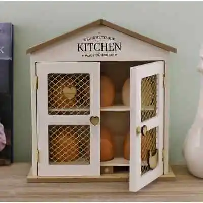 Wooden Egg House Holder Home Decor Kitchen Storage Display 2 Tiers Cupboard • £12.99