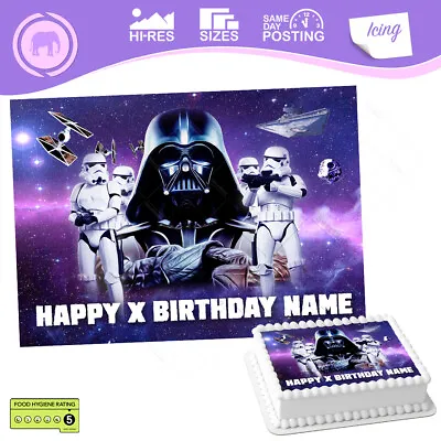 Darth Vader Stormtrooper Star Wars Personalised Cake Topper  Sizes Inc Costco • £14.47