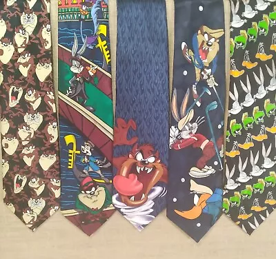 Vintage Looney Tunes Neckties (U Choose) Taz Bugs Daffy Marvin Pepe Roadrunner • $9.99