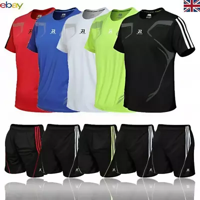 New Mens Breathable T Shirt Cool Dry Sports Performance Running Wicking Gym Top • £3.29