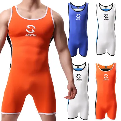 £19.06 • Buy Men Bodysuits Singlet Wrestling Undershirts Leotard Fitness Jumpsuits Underwear
